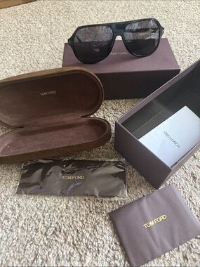 TOM FORD Acetate Aviator Sunglasses